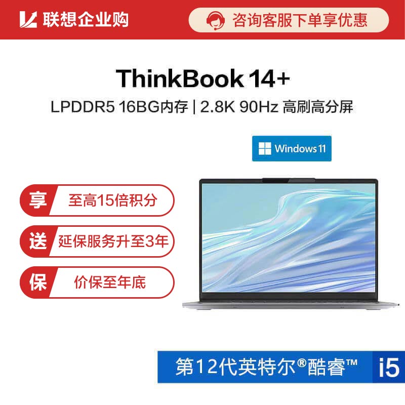 【企业购】ThinkBook 14+ 英特尔酷睿i5 笔记本电脑 06CD