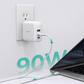 AUKEY（傲基）氮化镓90W三口PD手机笔记本电脑充电器（白色）图片
