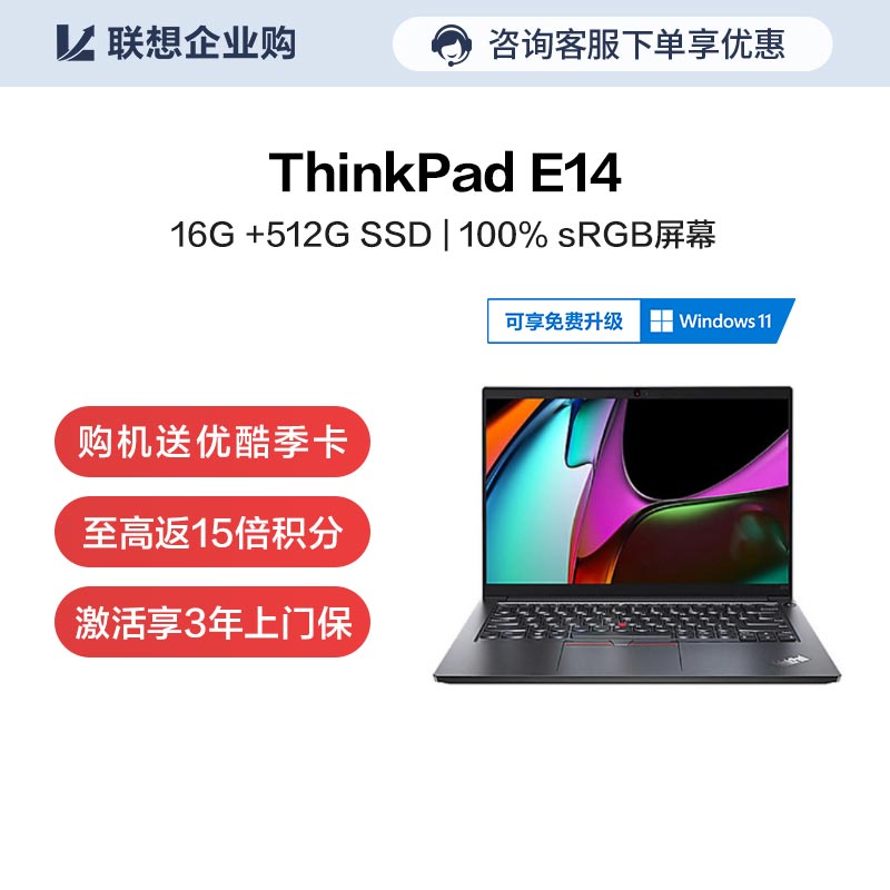 【企业购】ThinkPad E14 2021 锐龙版 笔记本电脑 1LCD