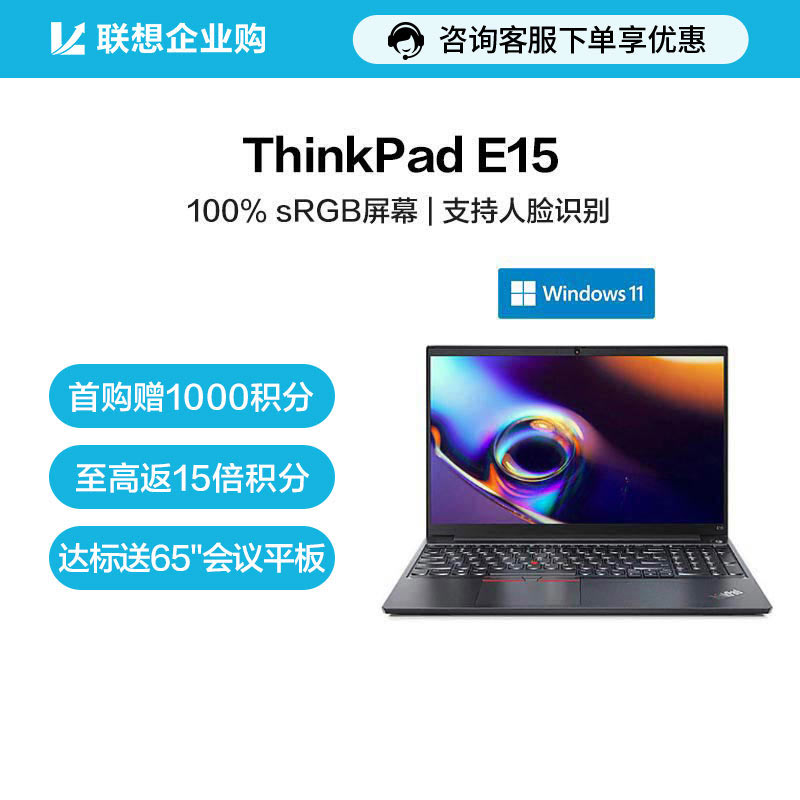 【企业购】ThinkPad E15 2021 锐龙版 笔记本电脑 9KCD