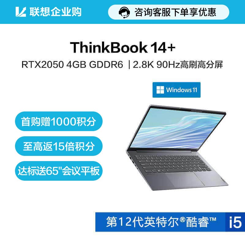 【企业购】ThinkBook 14+ 英特尔酷睿i5 锐智系创造本 01CD