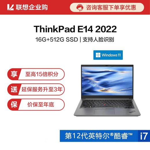 【企业购】ThinkPad E14 2022酷睿版英特尔酷睿