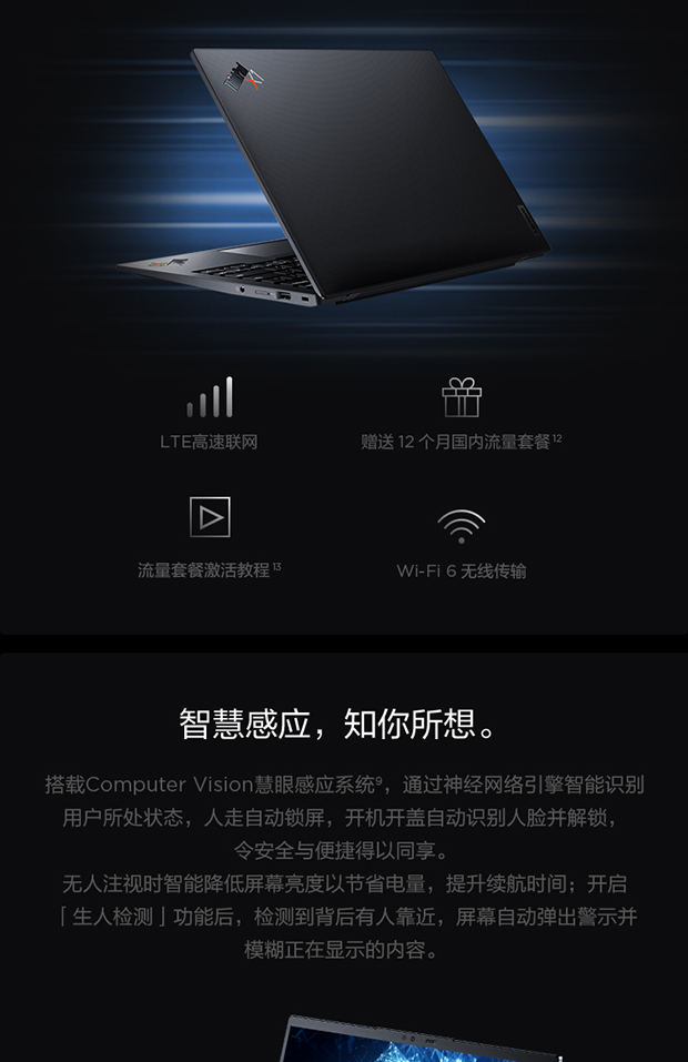 企业购】ThinkPad X1 Carbon 2022 英特尔酷睿i5笔记本电脑02CD_商务 