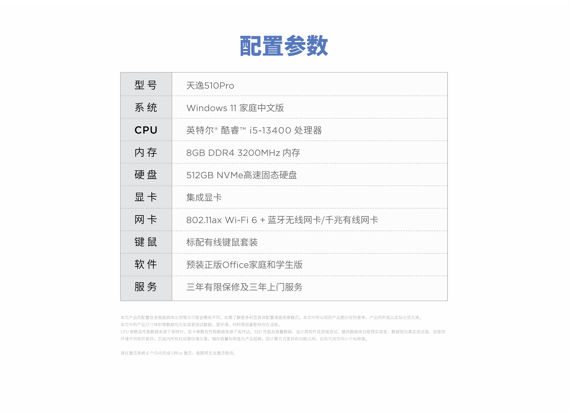 天逸510pro详细参数图片