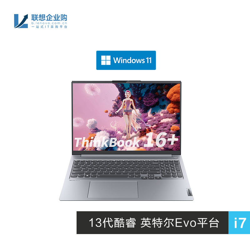 【企业购】ThinkBook 16+ 2023 英特尔Evo平台认证酷睿i7 0FCD