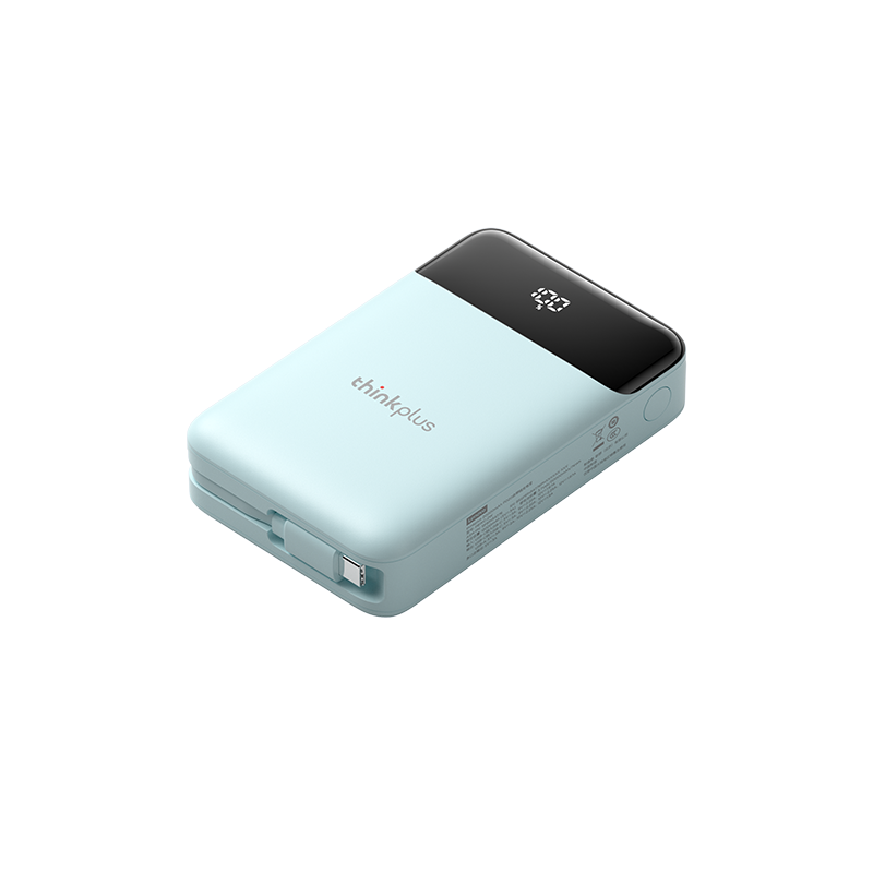 thinkplus 20000mAh 自带线充电宝（蓝）图片