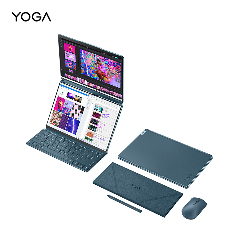 联想YOGA Book 9i AI元启 13.3英寸双屏360度翻转笔记本电脑 雾海蓝图片