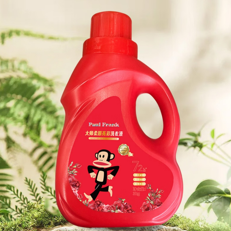 大嘴猴大师柔顺亮彩洗衣液3kg